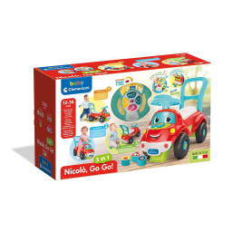Clementoni Baby Nicolò Go Go – Cavalcabile 3 in 1 con Centro Attività