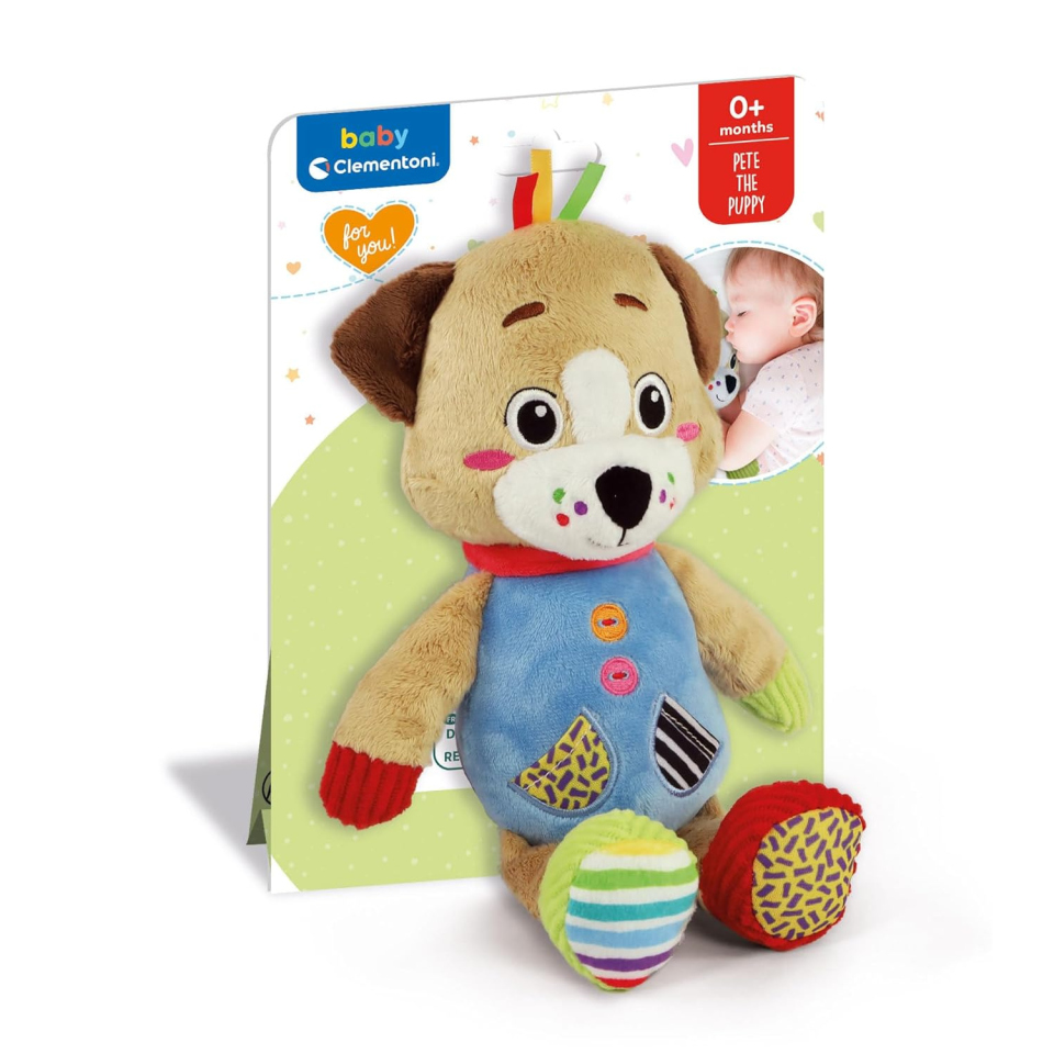 Clementoni Pete The Puppy – Peluche Cagnolino per Neonati