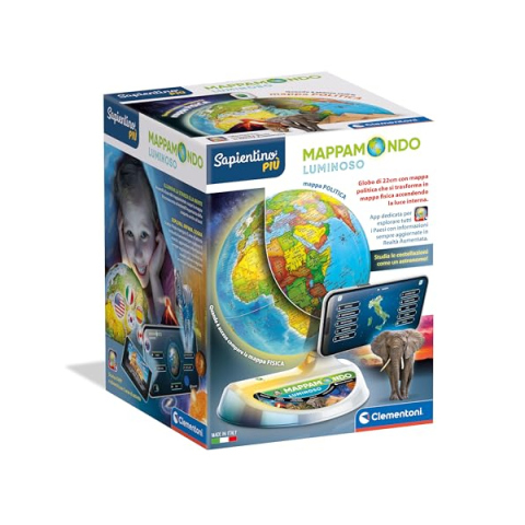 Clementoni Sapientino Più Mappamondo Luminoso con Realtà Aumentata