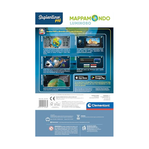 Clementoni Sapientino Più Mappamondo Luminoso con Realtà Aumentata