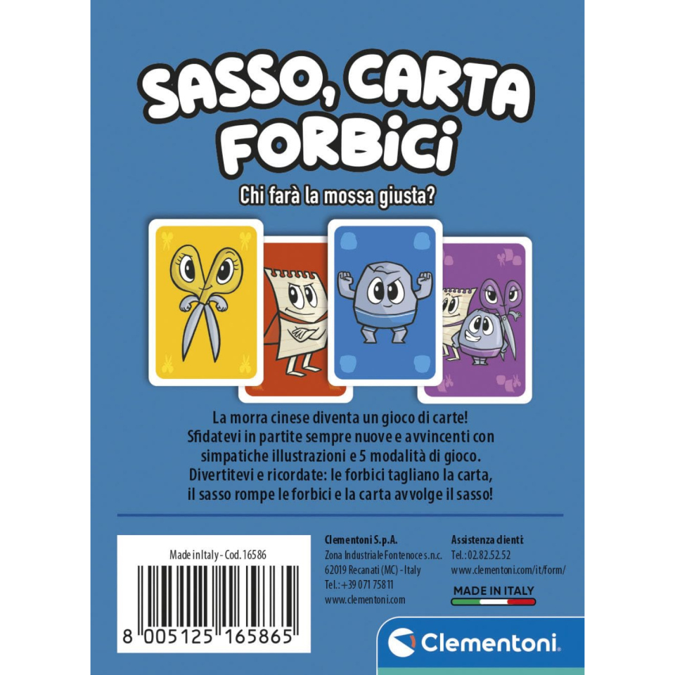 Clementoni Sasso Carta Forbici – Gioco di Carte per Bambini