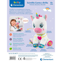 Clementoni Baby Scintilla – Unicorno Peluche Interattivo Musicale