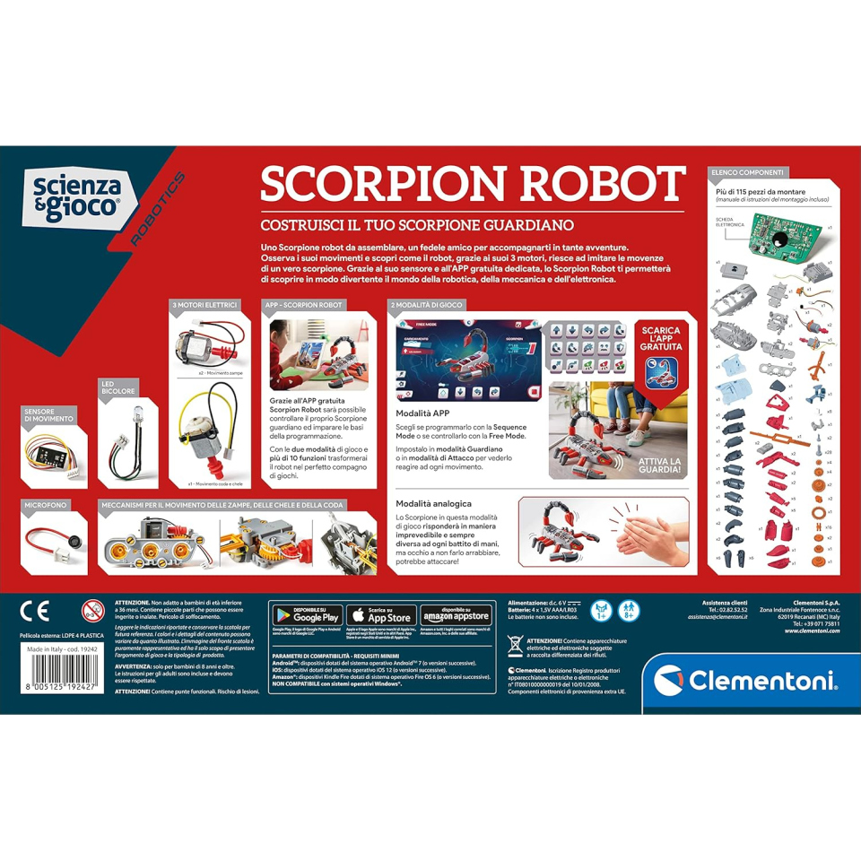 Clementoni Scorpion Robot – Kit Robotica STEM da 8 Anni