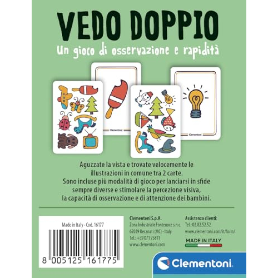 Clementoni Vedo Doppio – Gioco di Carte di Osservazione per Bambini