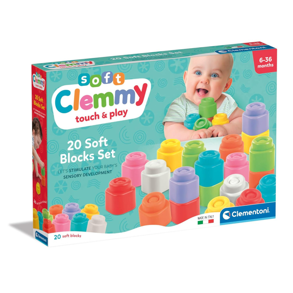 Clementoni Clemmy - 20 Mattoncini Morbidi per Prima Infanzia 6-36 Mesi