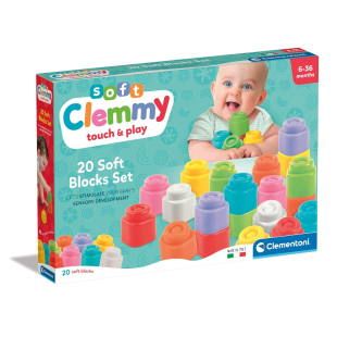 Clementoni Clemmy - 20 Mattoncini Morbidi per Prima Infanzia 6-36 Mesi