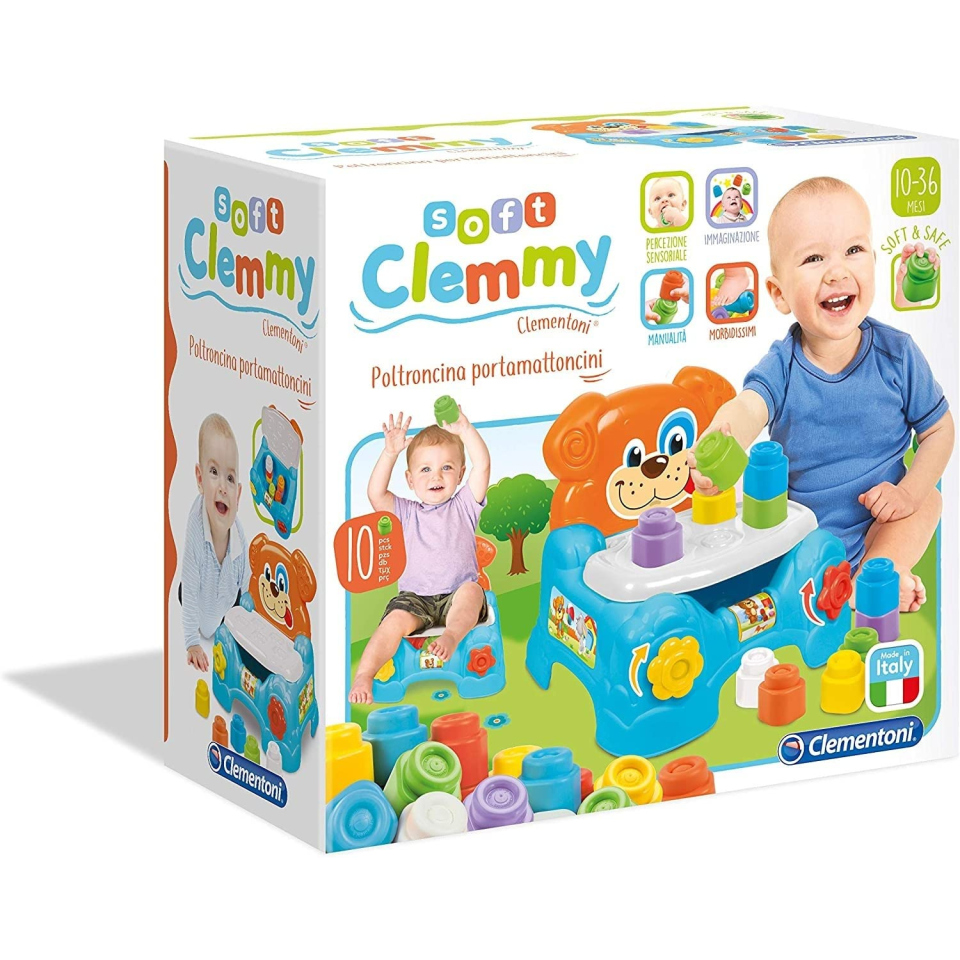 Clementoni Soft Clemmy Poltroncina Cagnolino con Mattoncini Morbidi