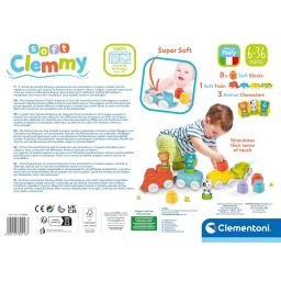 Clementoni Clemmy Trenino Morbido Animali – Costruzioni Sensoriali 6+ Mesi