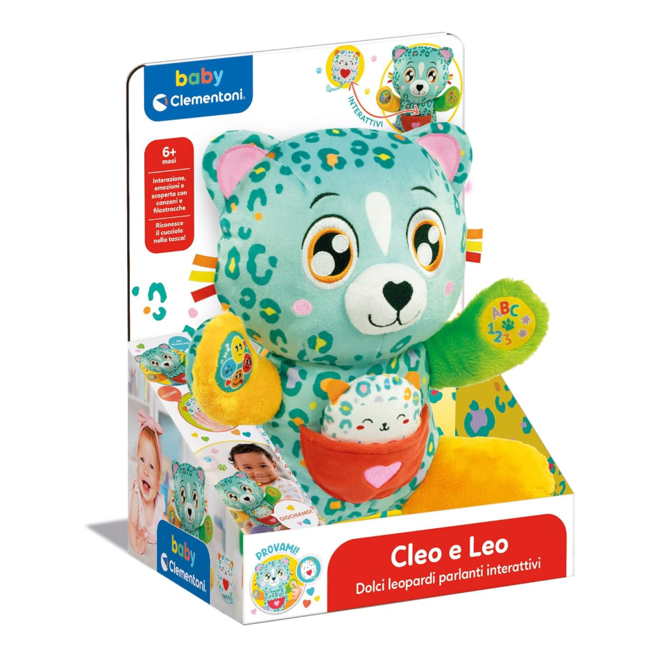 Clementoni Baby Cleo e Leo – Peluche Interattivo Parlante con Cucciolo