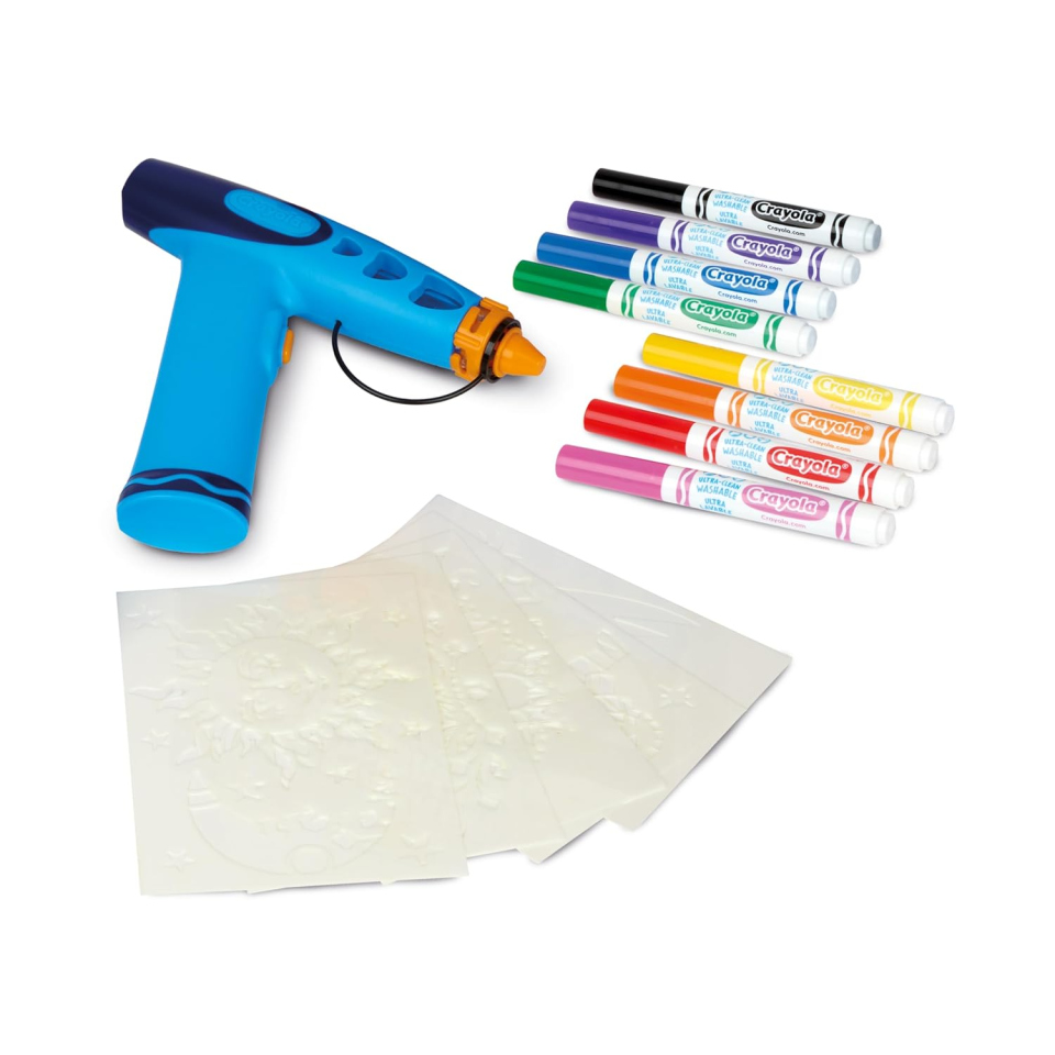 Crayola Marker Airbrush, aerografo con 8 pennarelli lavabili