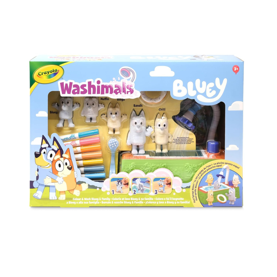 Crayola Washimals Bluey set piscina con 5 cuccioli