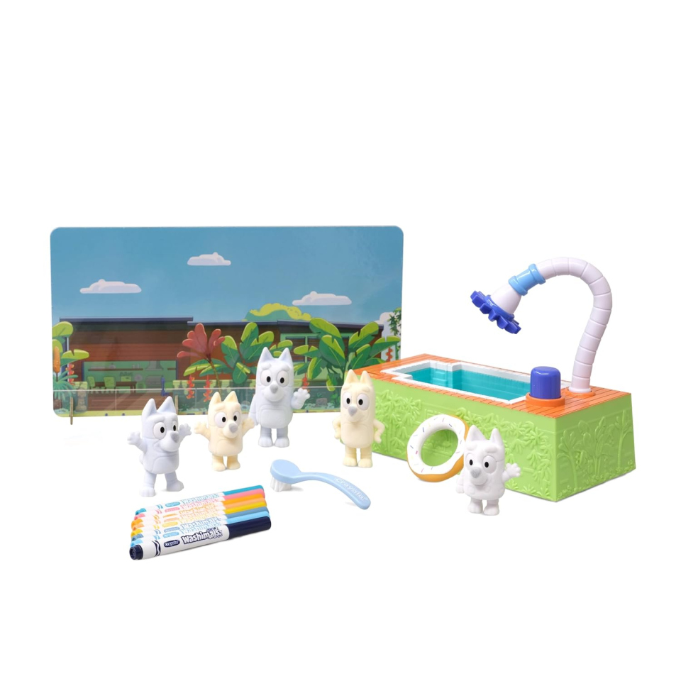 Crayola Washimals Bluey set piscina con 5 cuccioli