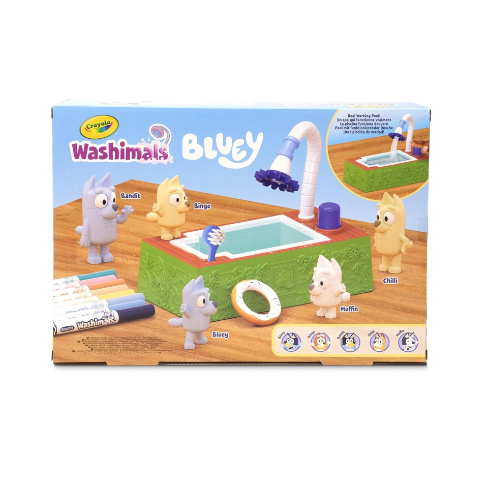 Crayola Washimals Bluey set piscina con 5 cuccioli