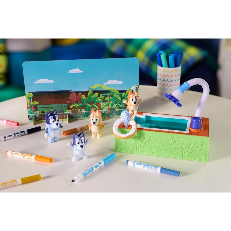 Crayola Washimals Bluey set piscina con 5 cuccioli