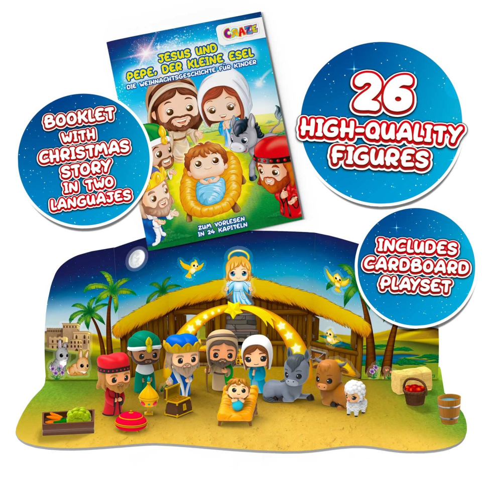 CRAZE Calendario Avvento Presepe con 24 Figure 3D