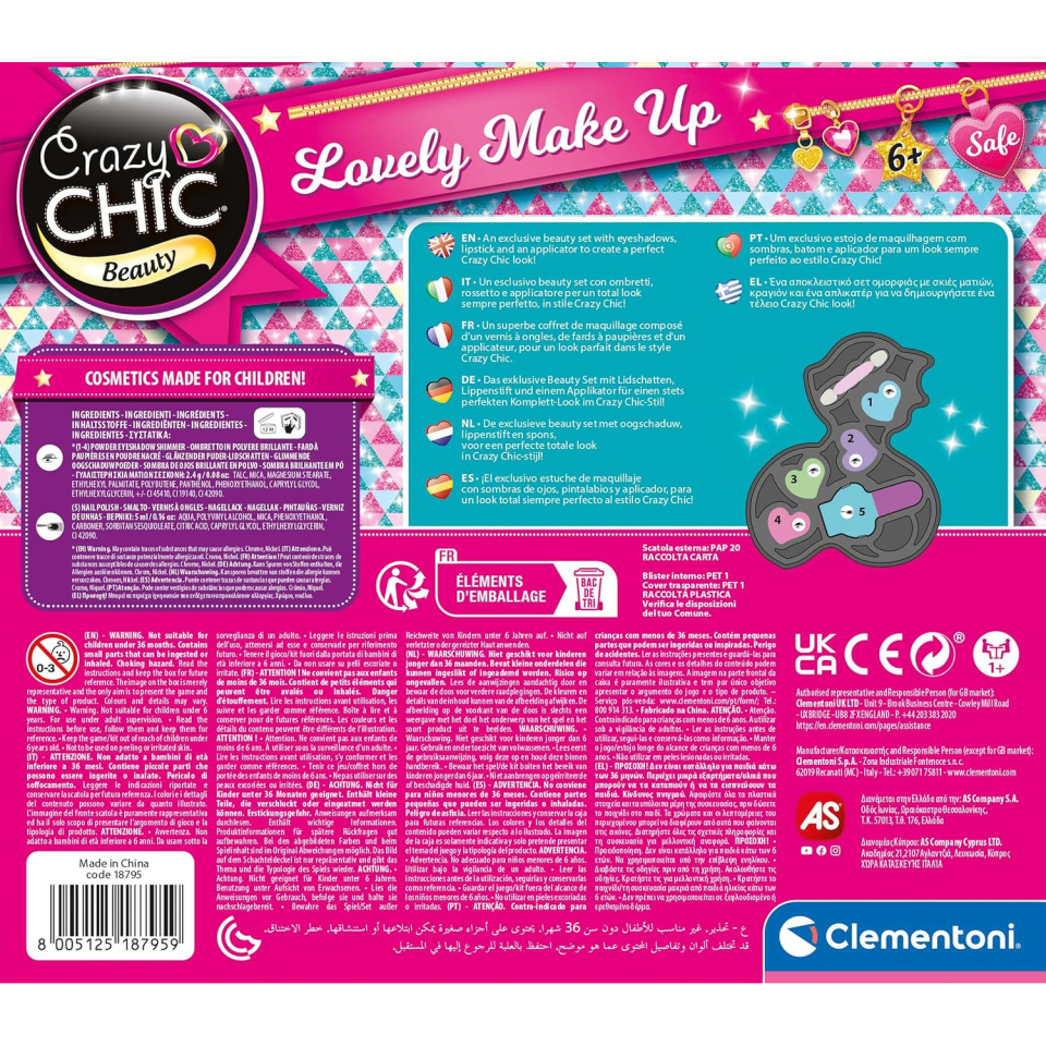 Clementoni Crazy Chic Lovely Make Up Fox – Trousse Smalti Bambina