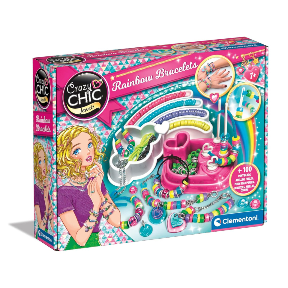Clementoni Crazy Chic Rainbow Bracelets – Kit Braccialetti Creativi