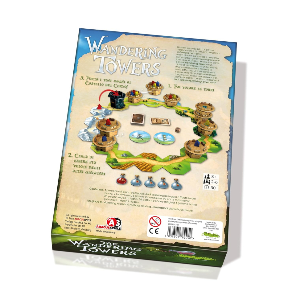 CreativaMente Wandering Towers gioco da tavolo con maghi