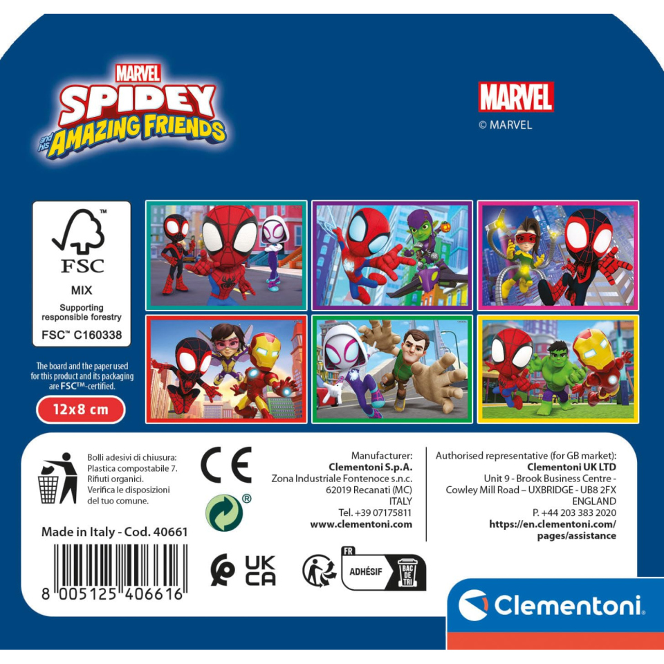 Cubi Puzzle Clementoni Spidey and His Amazing Friends – 6 Pezzi dai 2 Anni