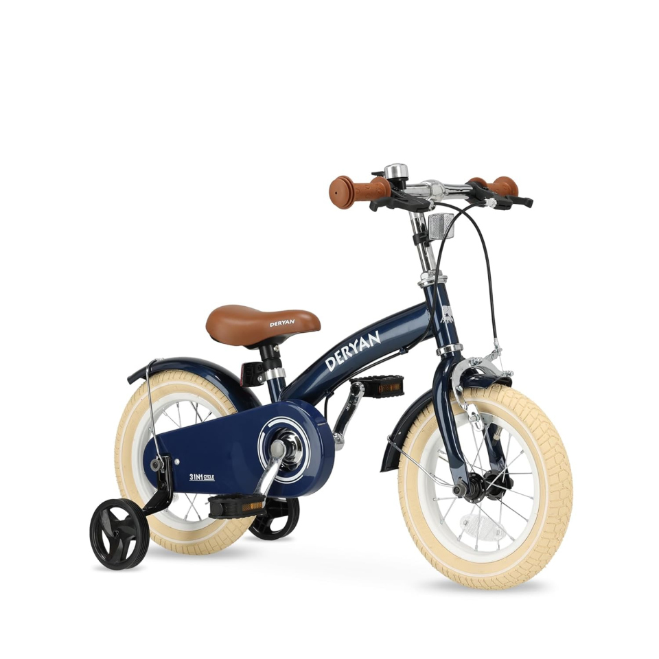 Deryan Bici Bambino 12 Pollici 3 in 1 – Sella e Manubrio Regolabili