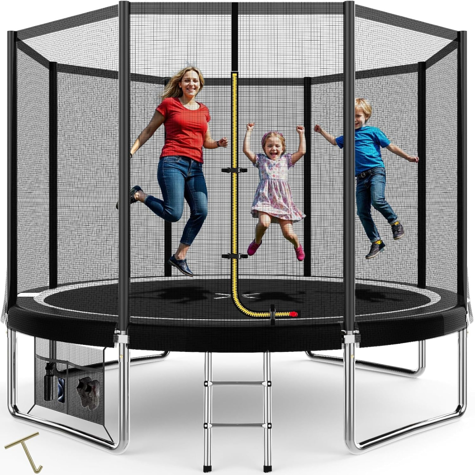 Devoko trampolino elastico da giardino con rete e scaletta