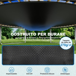 Devoko trampolino elastico da giardino con rete e scaletta