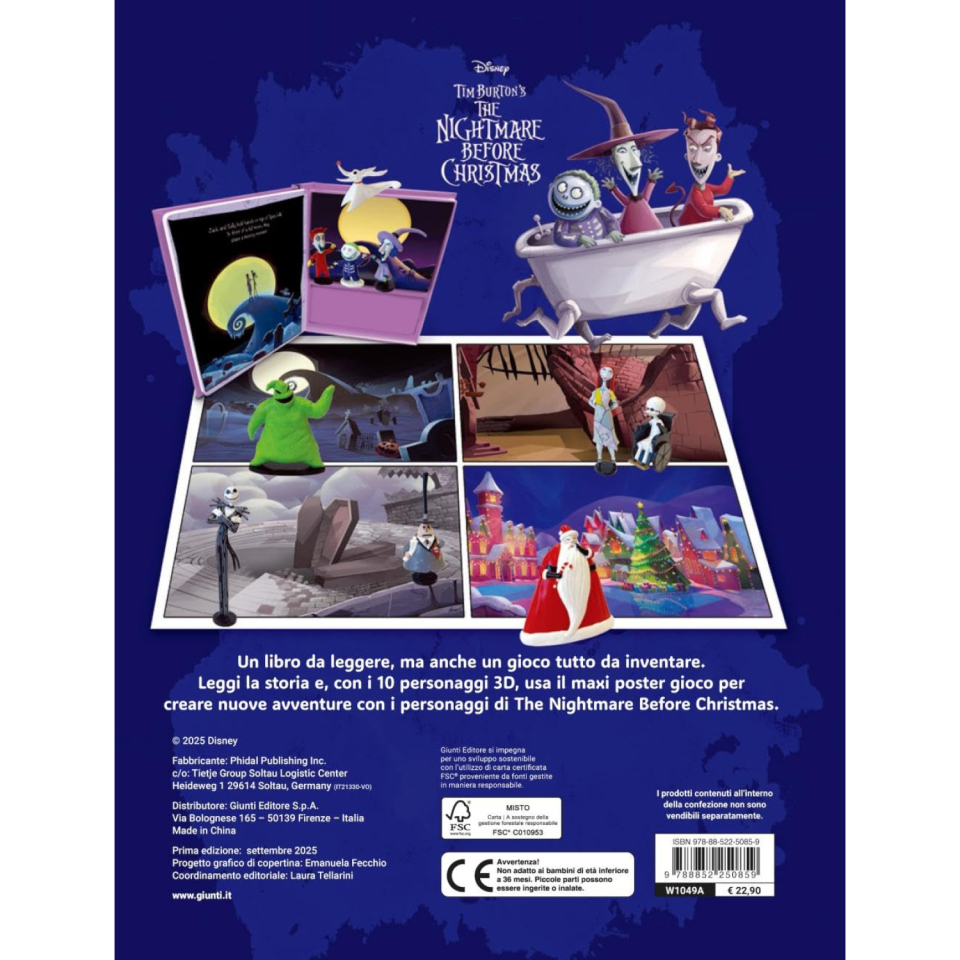 Disney Nightmare Before Christmas pupazzetti e libro illustrato