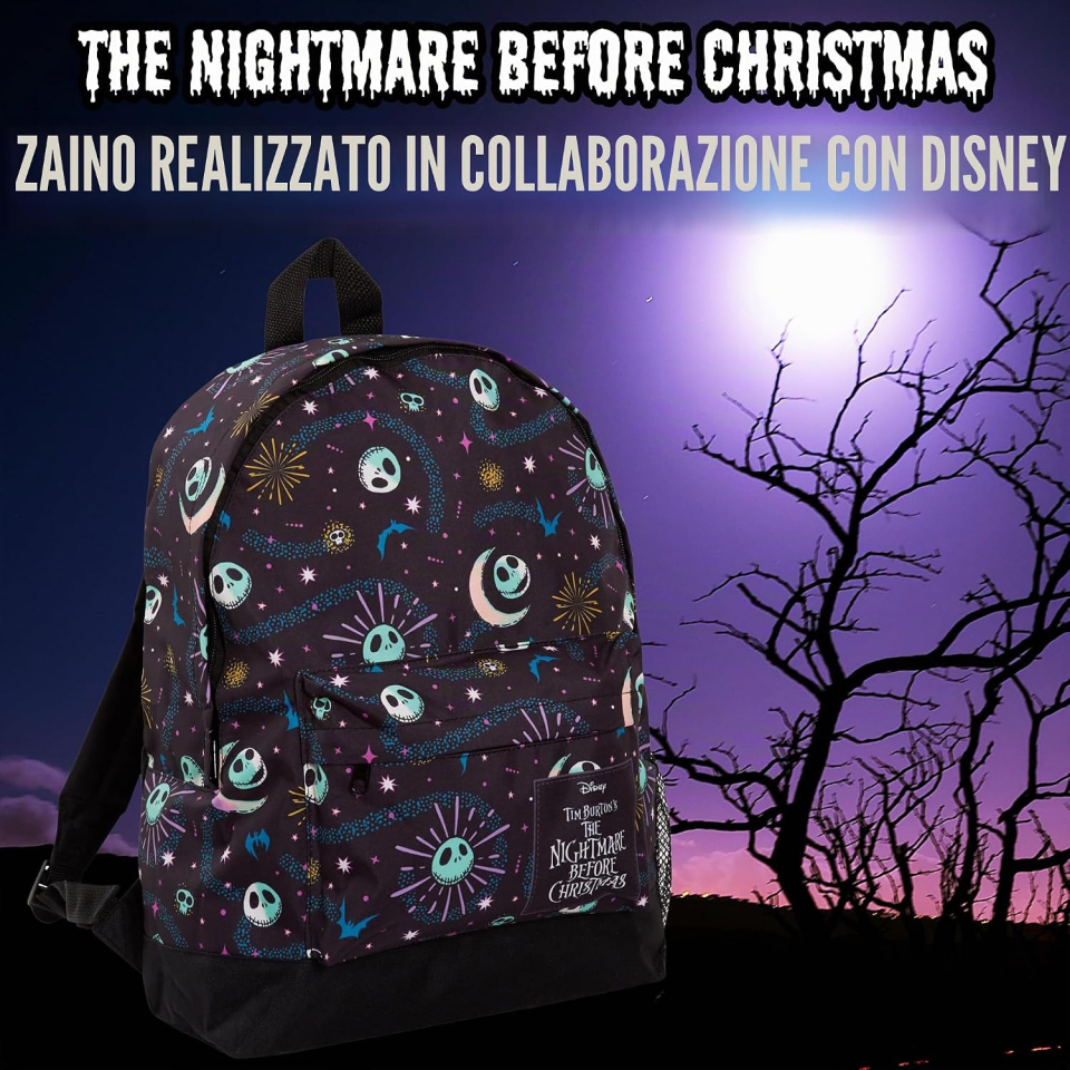 Disney Nightmare Before Christmas zaino nero capiente