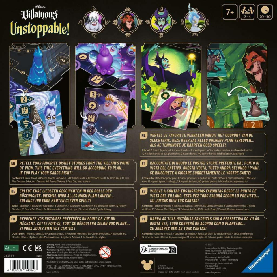 Disney Villainous Unstoppable, gioco da tavolo Ravensburger