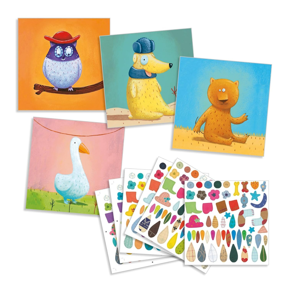 Djeco gioco creativo adesivi animali dai 4 anni