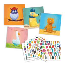Djeco gioco creativo adesivi animali dai 4 anni