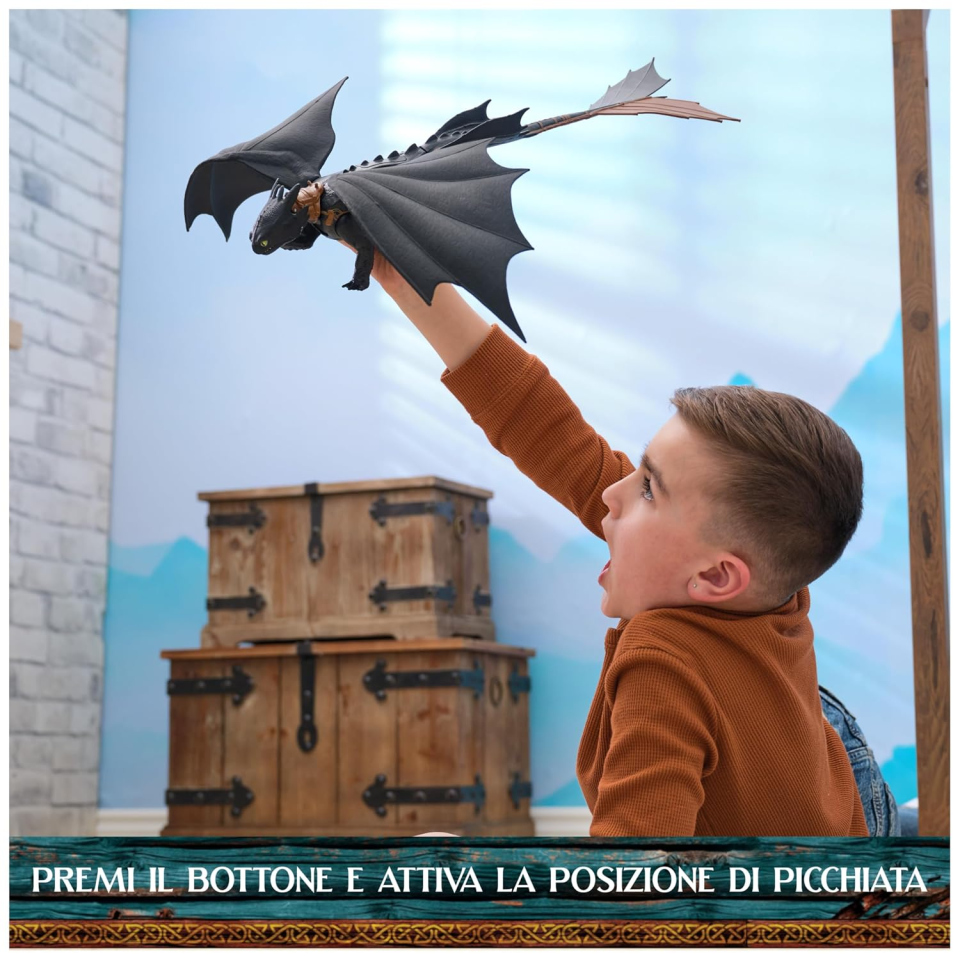 DreamWorks Dragons Sdentato action figure con luci e suoni