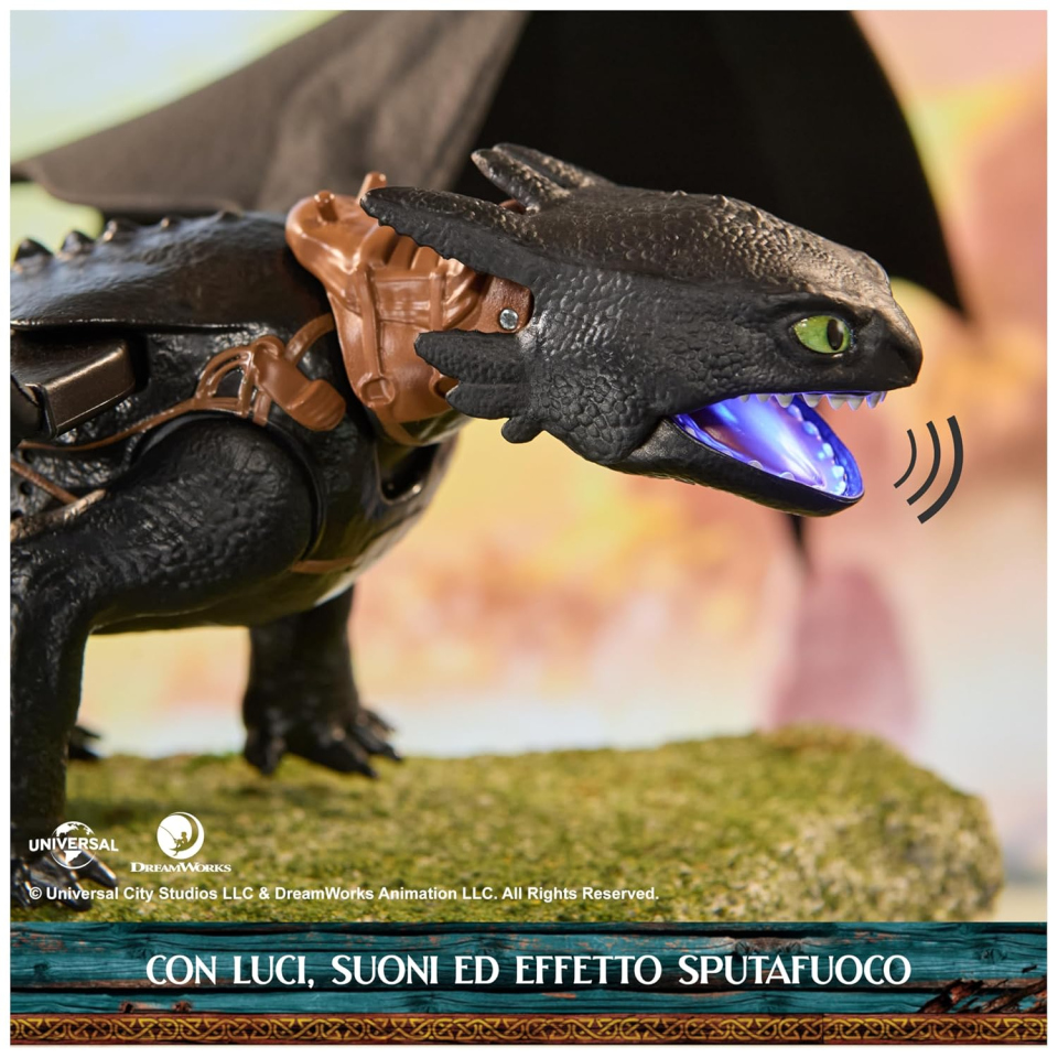 DreamWorks Dragons Sdentato action figure con luci e suoni