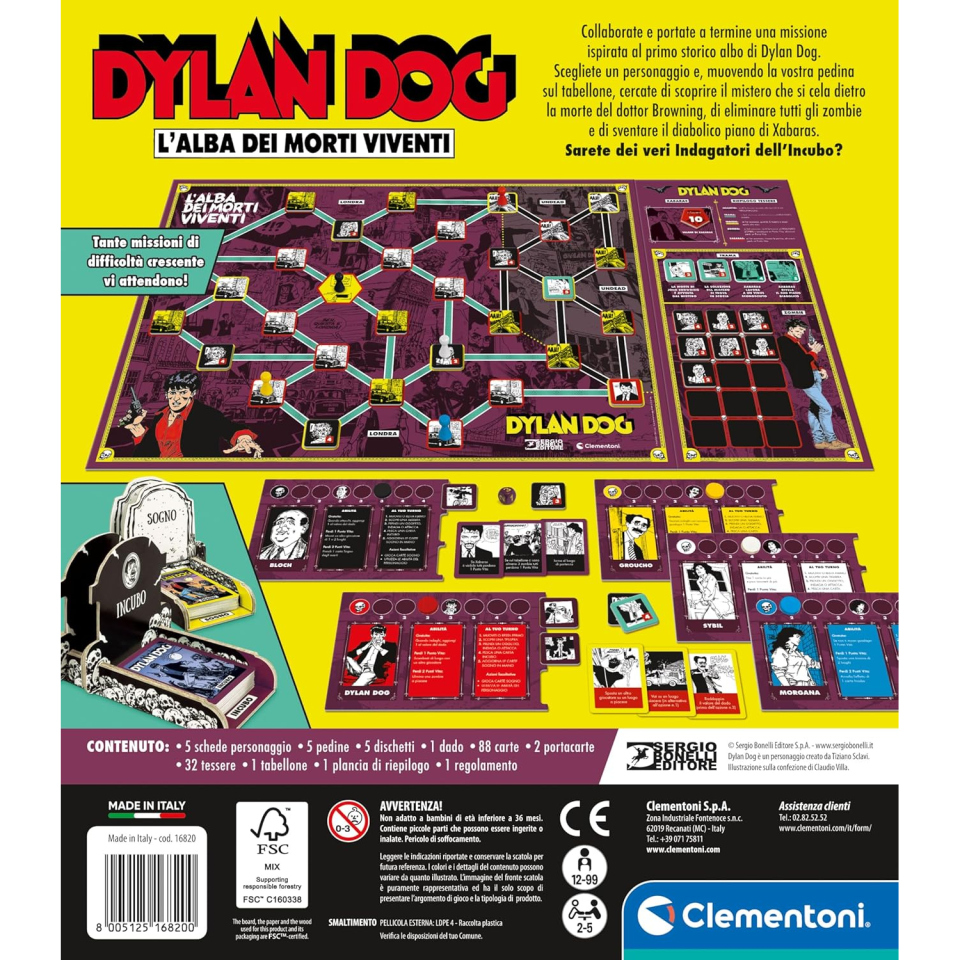 Dylan Dog L'Alba dei Morti Viventi – Gioco da Tavolo Cooperativo Clementoni
