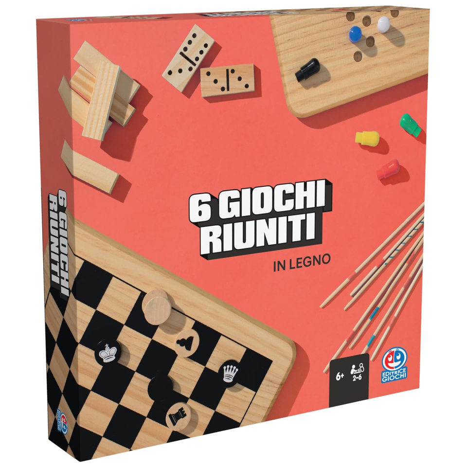 Editrice Giochi set giochi in legno con 6 classici