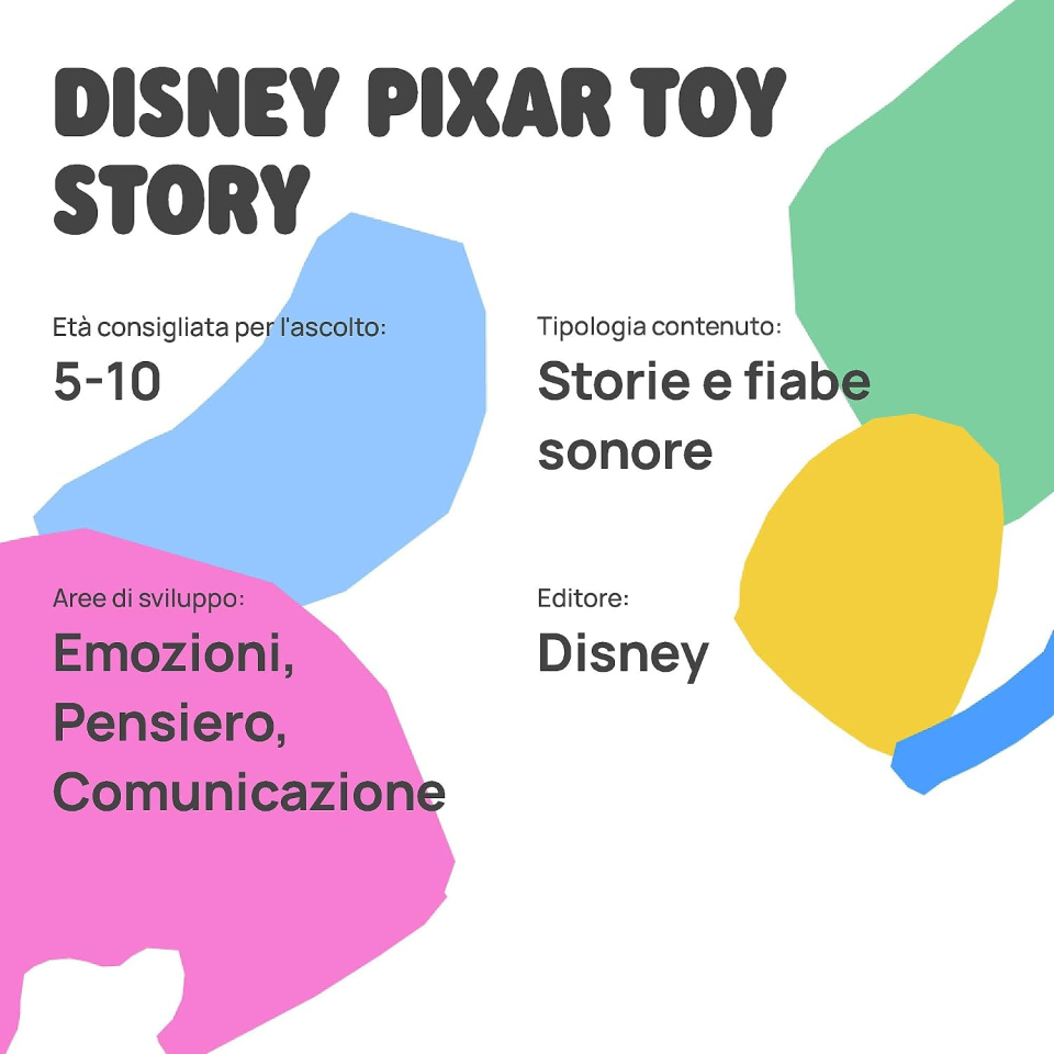 FABA disco sonoro Toy Story, audiostoria Disney