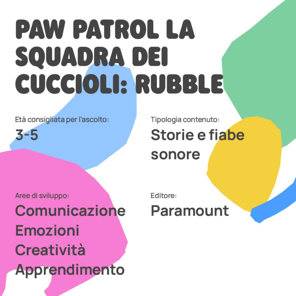 FABA Personaggio Sonoro Paw Patrol Rubble, dai 3 anni