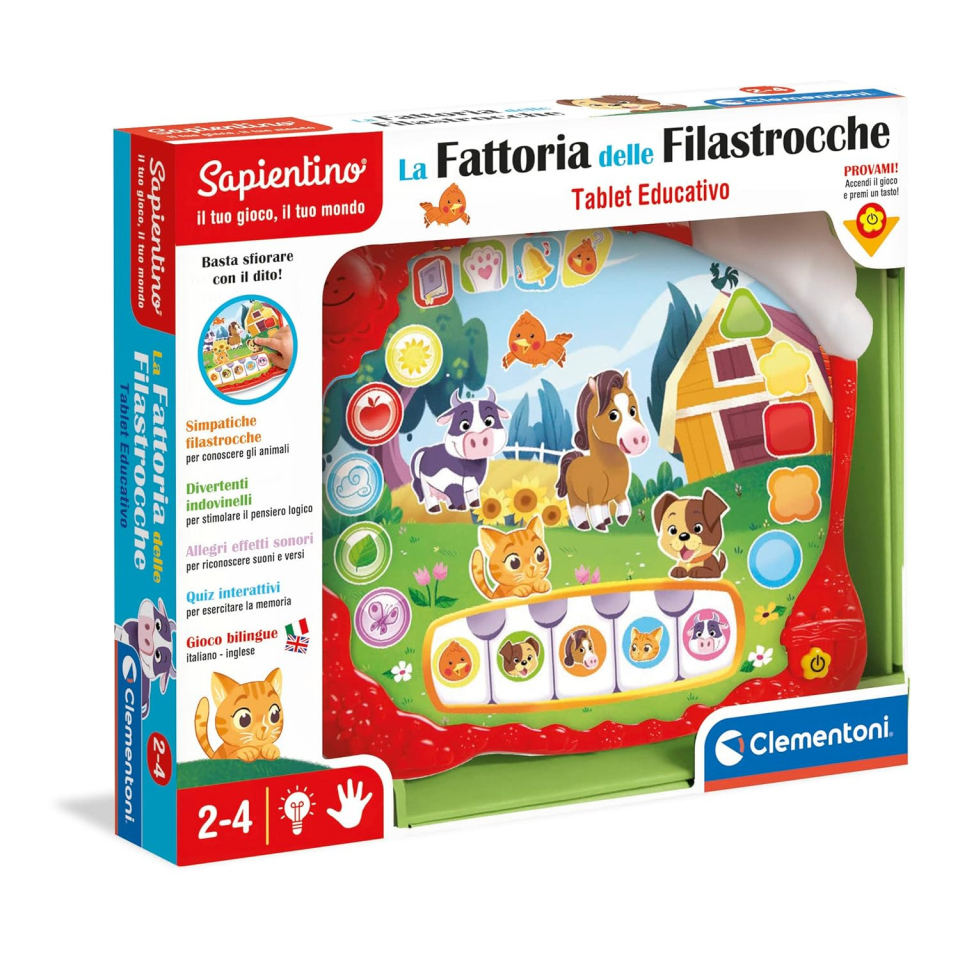 Clementoni Sapientino La Fattoria delle Filastrocche – Tablet Interattivo 2-4 Anni