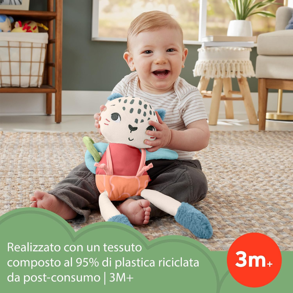 Fisher-Price Amici del Pianeta peluche Leopardino dai 3 mesi