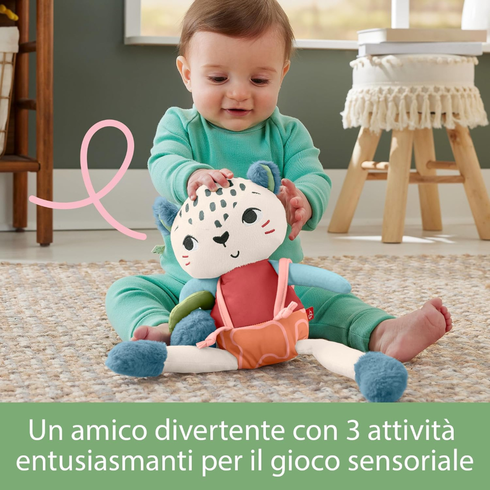 Fisher-Price Amici del Pianeta peluche Leopardino dai 3 mesi