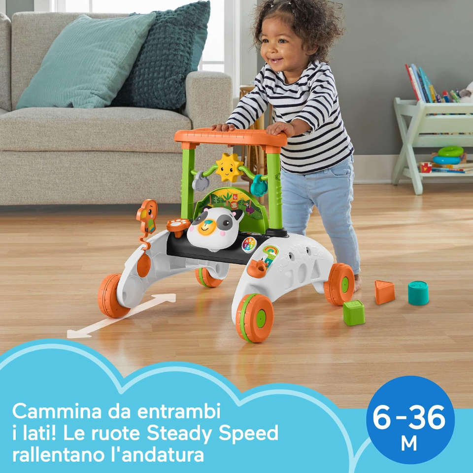 Fisher-Price primi passi Baby Panda con volante multilingue