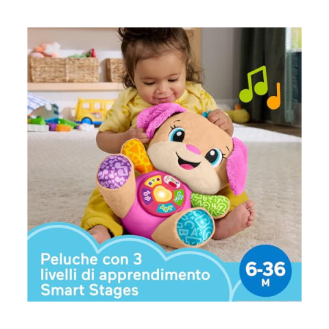 Fisher-Price Sis Smart Stages – Peluche Musicale Multilingue per Neonati