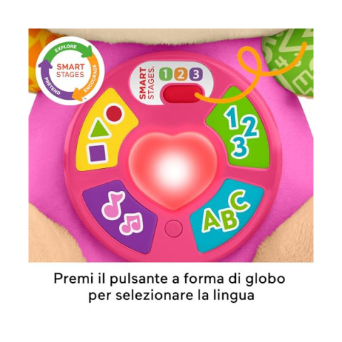Fisher-Price Sis Smart Stages – Peluche Musicale Multilingue per Neonati