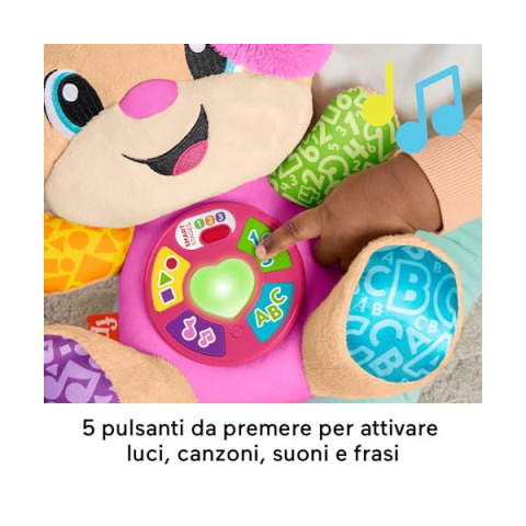 Fisher-Price Sis Smart Stages – Peluche Musicale Multilingue per Neonati