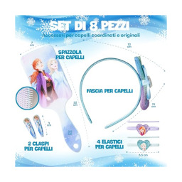 Disney Frozen Kit Accessori Capelli Elsa e Anna – Spazzola, Cerchietto e Mollette