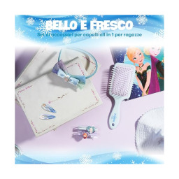 Disney Frozen Kit Accessori Capelli Elsa e Anna – Spazzola, Cerchietto e Mollette