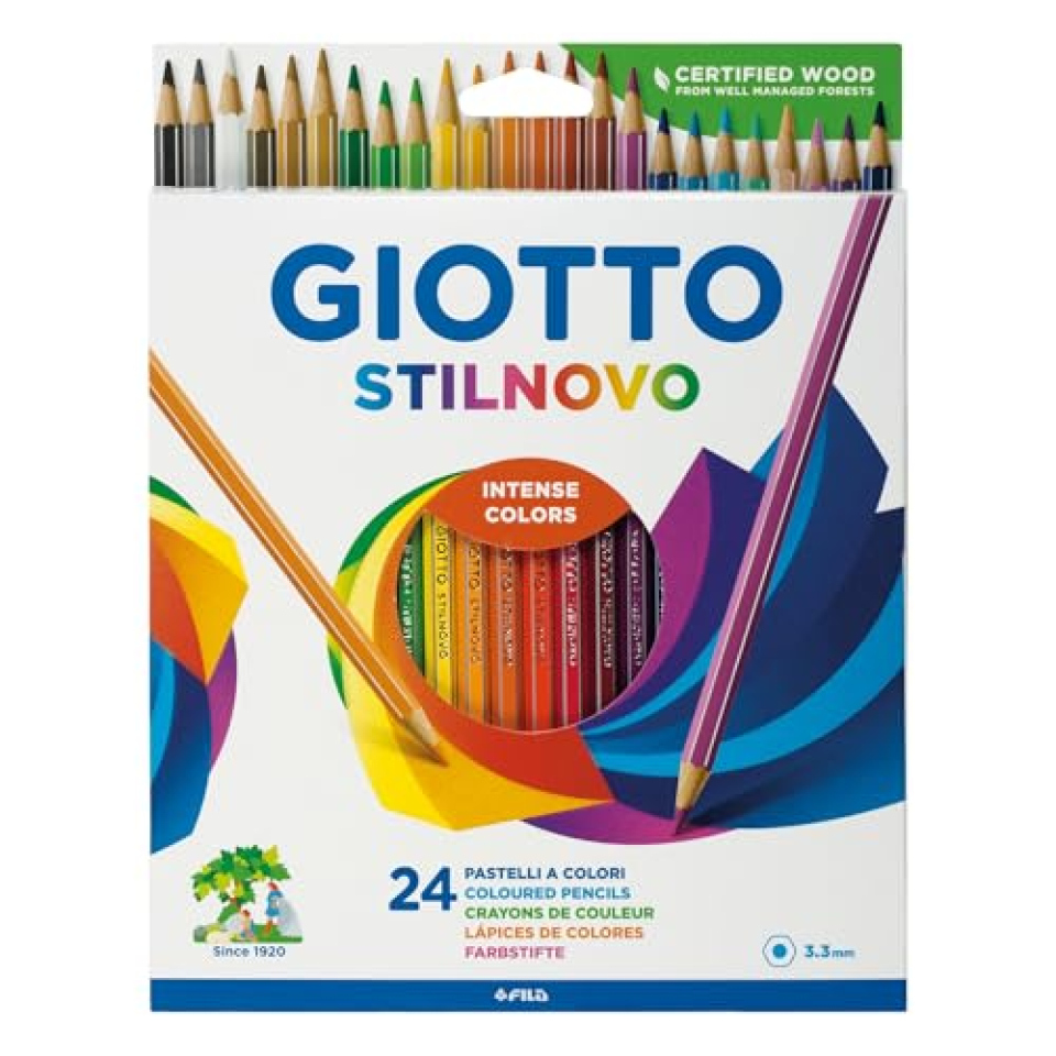Giotto Stilnovo matite colorate, astuccio da 24