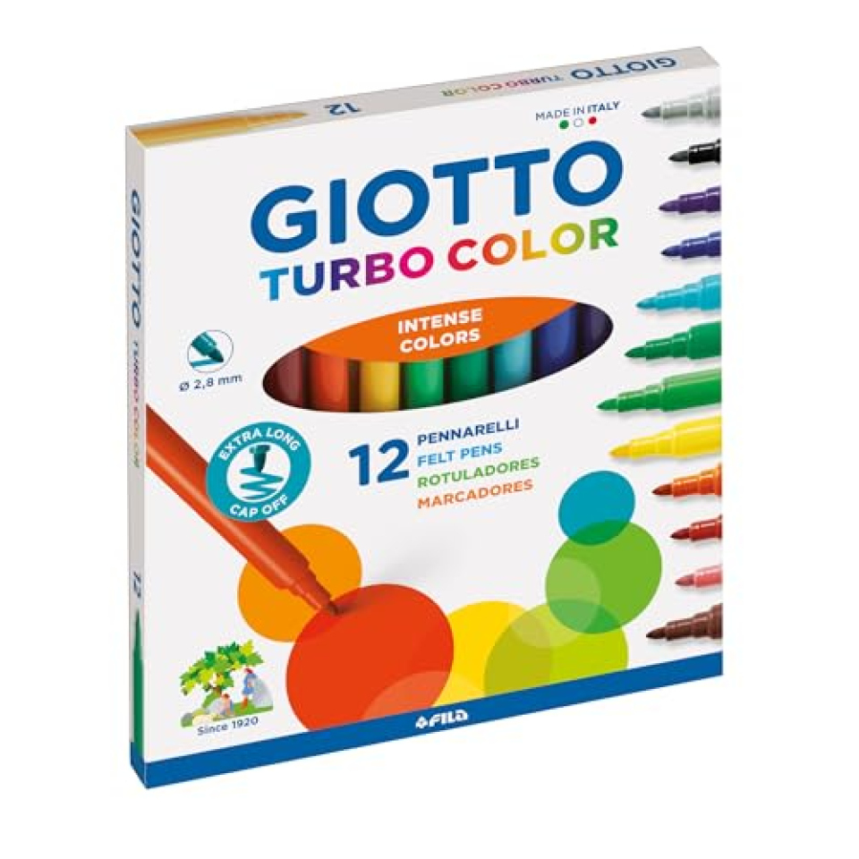 Giotto Turbo Color pennarelli, astuccio da 12 colori
