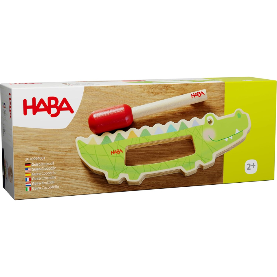 HABA Coccodrillo Guiro – Strumento Musicale in Legno per Bambini