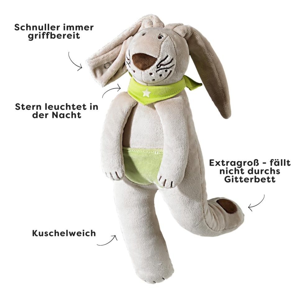 HABA Coniglietto Portaciuccio Morbido 37 cm – Peluche Neonato dai 0 Mesi